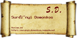 Surányi Domonkos névjegykártya