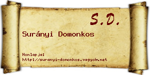 Surányi Domonkos névjegykártya